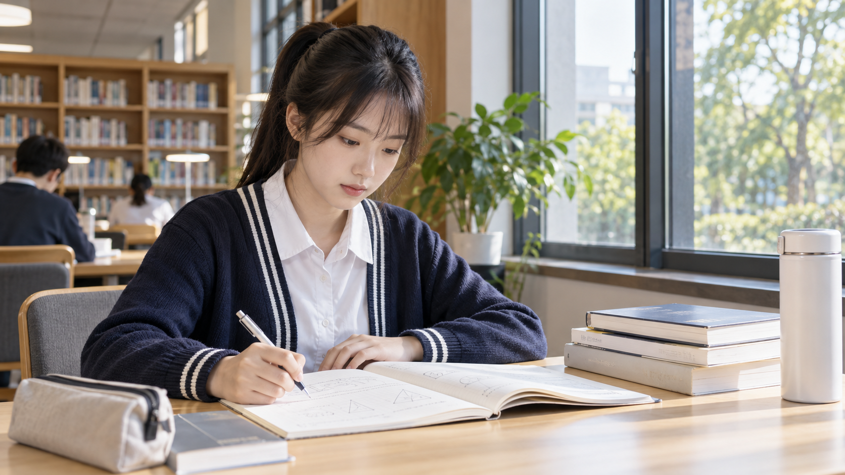 高中学习场景示意